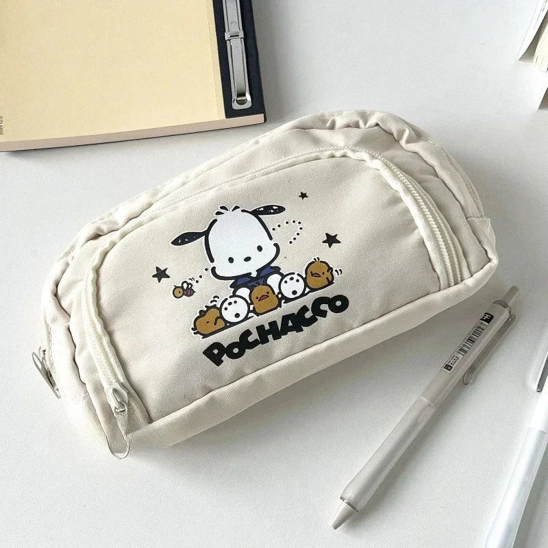 Pochacco Anime Kawaii Pencil Case – Cute Cartoon Pen Bag with Large Capacity for Students, Stationery & Cosmetic Storage Gifts