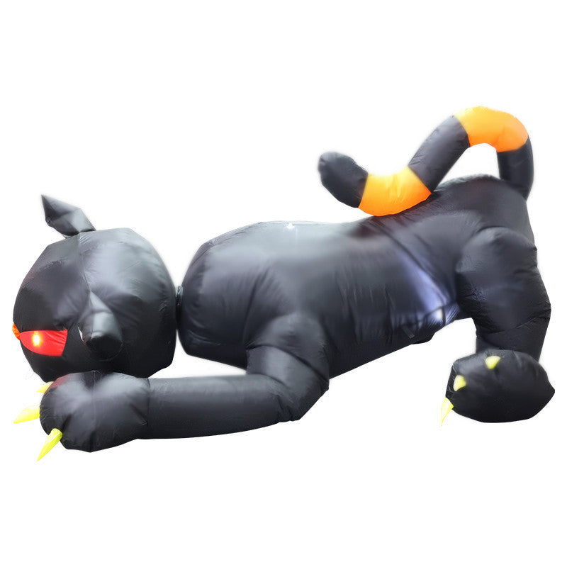 Halloween 1.8M Black Cat Shakes Head Ghost Festival Built-in LED Lights Up Inflatable Gas Mold Christmas Garden Decor Ornament