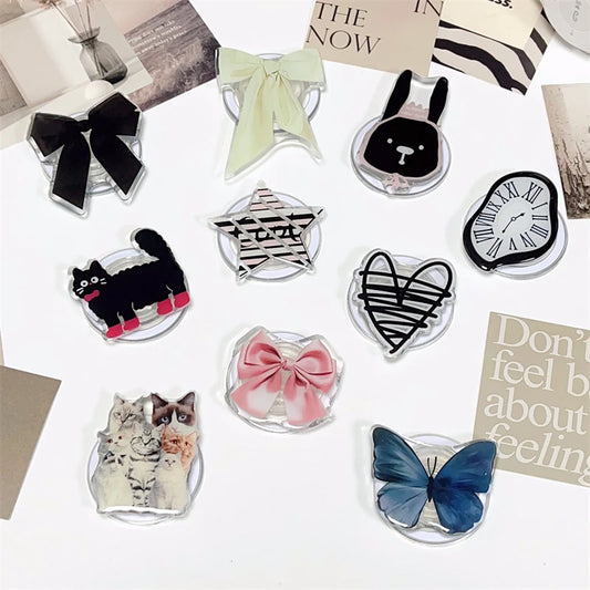 INS Korean Cute Cartoon Bow Star For Magsafe Magnetic Phone Griptok Phone Holder Stand Universal Phone Ring Grip Tok For iPhone