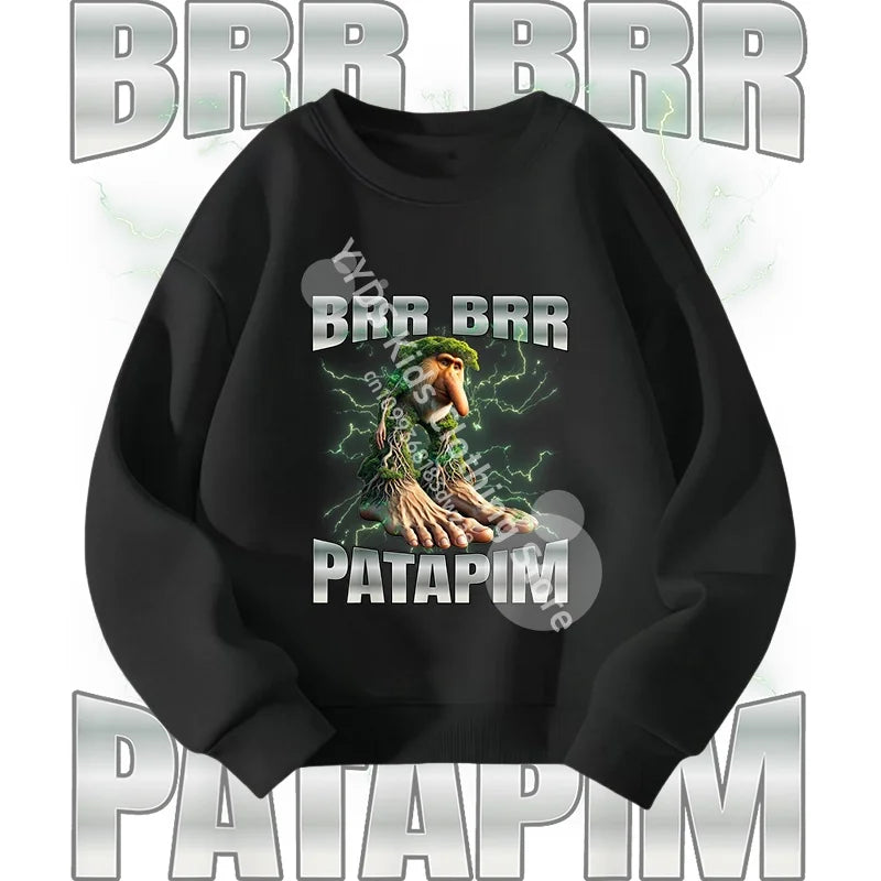 Italian Brainrot Graphic Sweatshirt Bombardiro Crocodilo Funny Meme Kids Clothes Italian Brainrot Fashion Children's Clothing