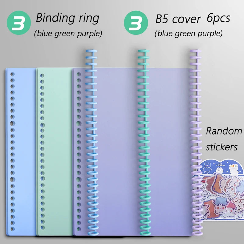 Multi-Hole Transparent Binder Covers – A4 Loose-Leaf PP Matte & Film Discbound Options for School, Office & Creative Journaling