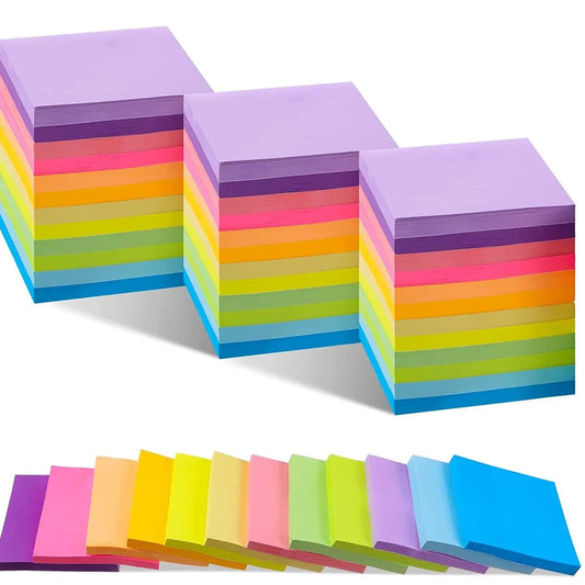 Kawaii Sticky Notes Set – 6 Colors, 300 Sheets 3" Memo Pads for School, Office & Creative Stationery Lovers