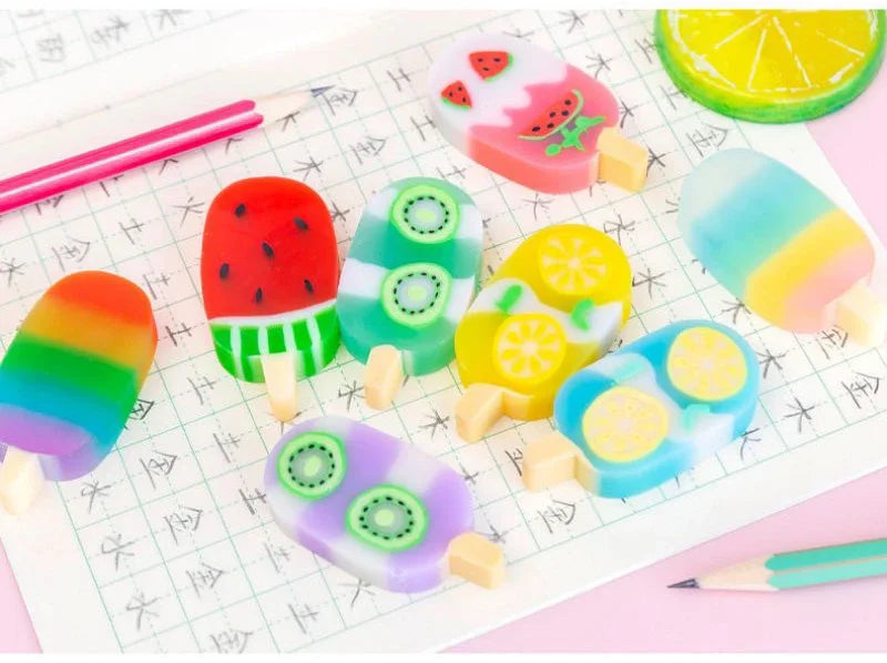 Umi’s Kawaii Ice Cream Eraser Set – Cute Cartoon Rubber Mini Erasers for Kids, School & Office Stationery Fun