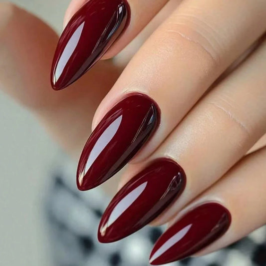 Simple & Delicate: 24PCS Almond Fake Nails for Effortless Date-Night Style