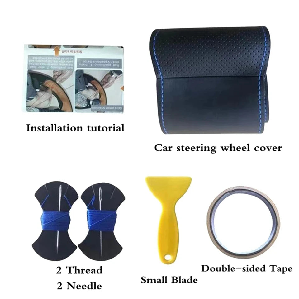 Customized DIY Black Faux Leather Car Accessories Steering Wheel Cover For Mazda 3 Axela Mazda 6 Atenza Mazda2 CX-3 CX3 CX-5 CX5