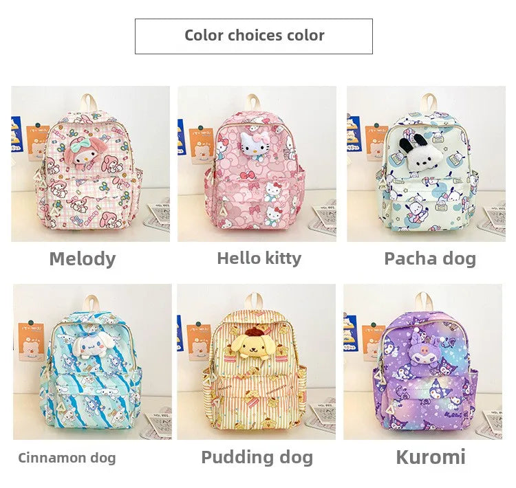 Sanrio Star Squad Backpack – Hello Kitty, Kuromi & Cinnamoroll Cutie Carry for Kids & College!