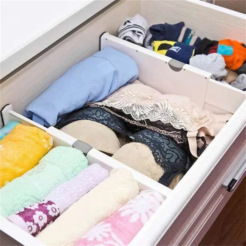 4 Pack Drawer Dividers Organizer Retractable Adjustable Storage Drawer Partition Holder Clapboard Kitchen Organizer Household
