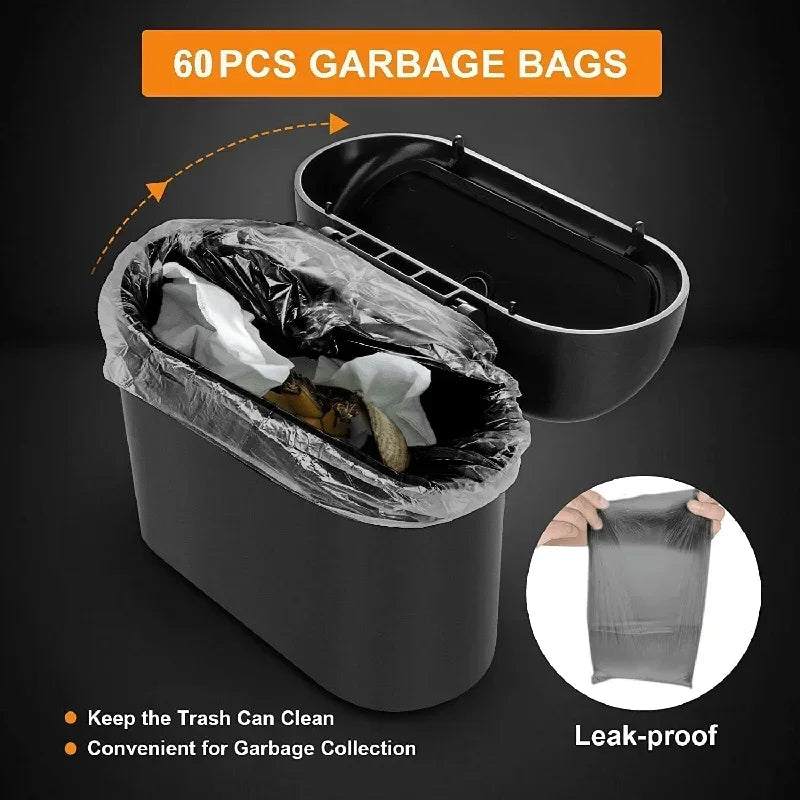 Clean Ride Essential – Mini Car Trash Can with Lid & Bonus Garbage Bags