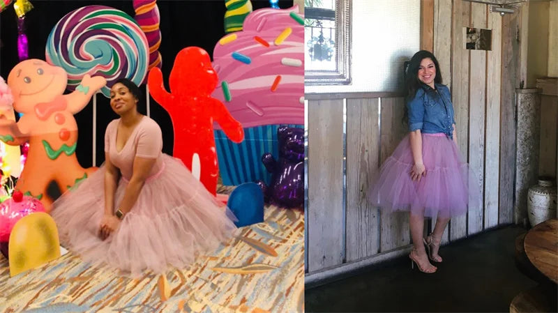 MisShow Women Tutu Short Skirt High Waist Mesh Soft Tulle Skirt Puffy Pettiskirt Prom Ball Gown Party Dance Tutu Dress
