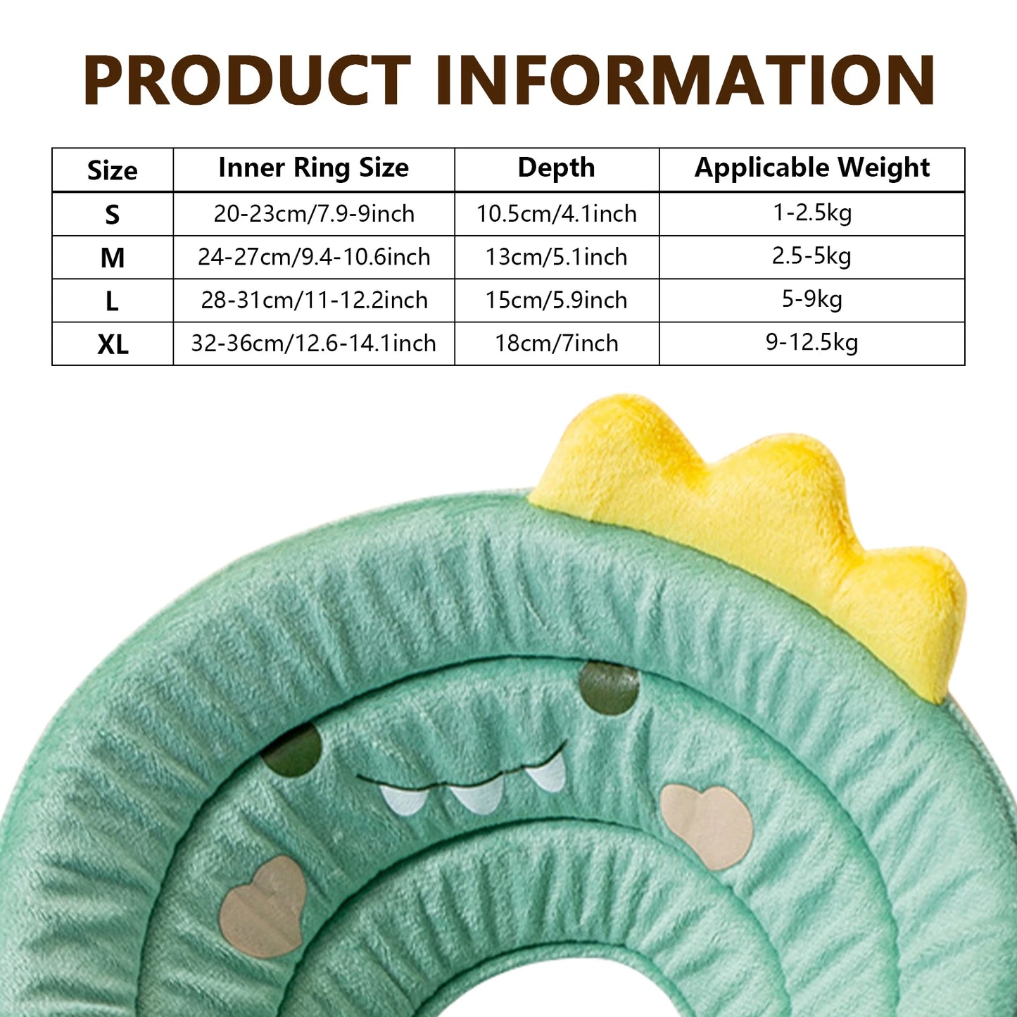 Cat Cone Dinosaur Style Adjustable Multi-purpose Collar Protect Your Pets from Harm