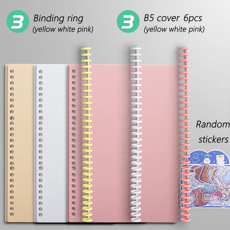 Multi-Hole Transparent Binder Covers – A4 Loose-Leaf PP Matte & Film Discbound Options for School, Office & Creative Journaling