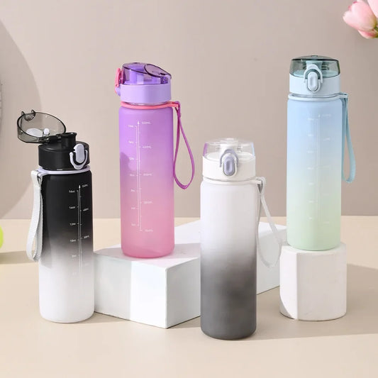 Gradient Color Sports Water Bottle – 16oz/550ml Portable Space Cup for Summer, Outdoor & Fitness Hydration