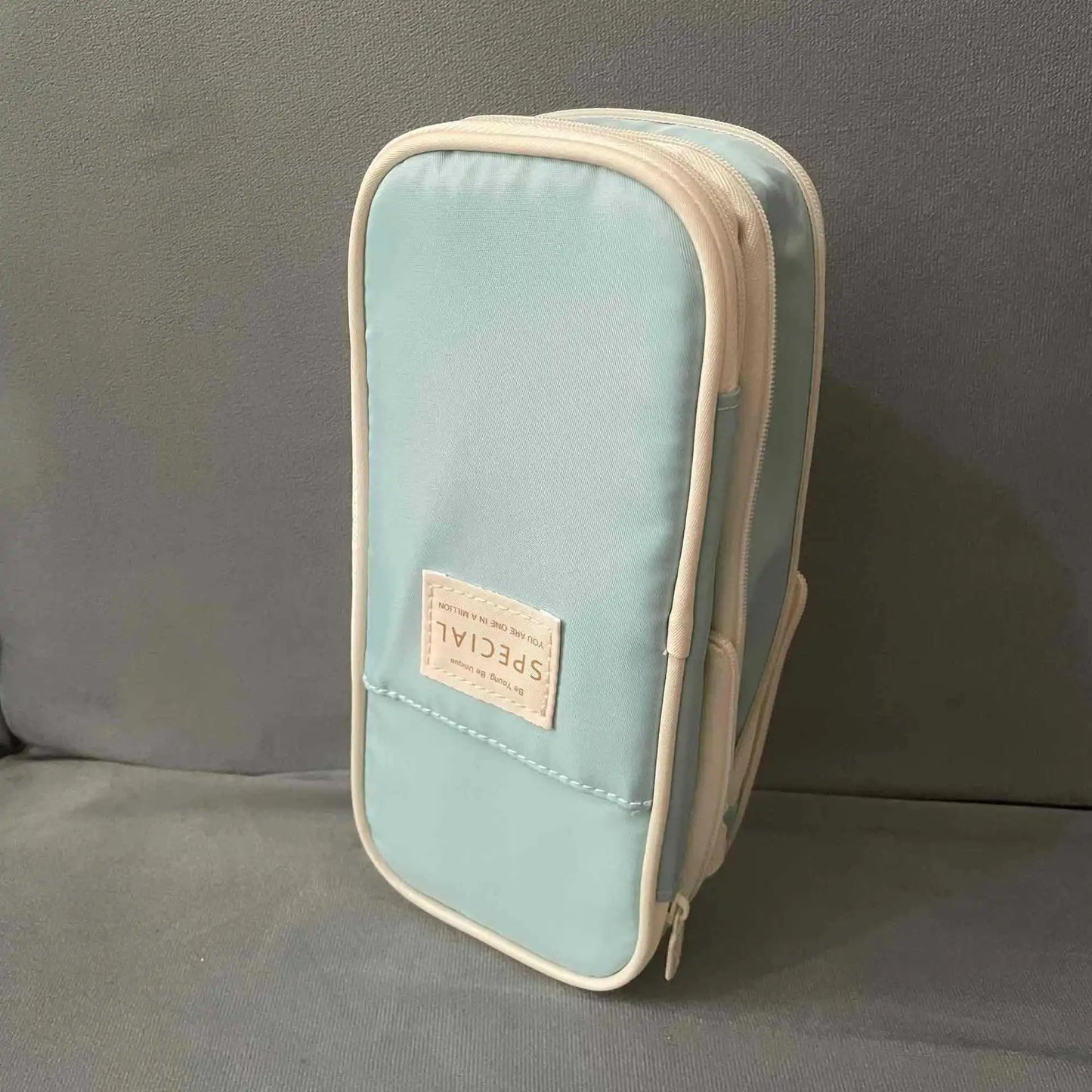 Solid Color Denim Pencil Case – Zippered Polyester Pen Holder for School, Office & Gift-Ready Stationery Organization