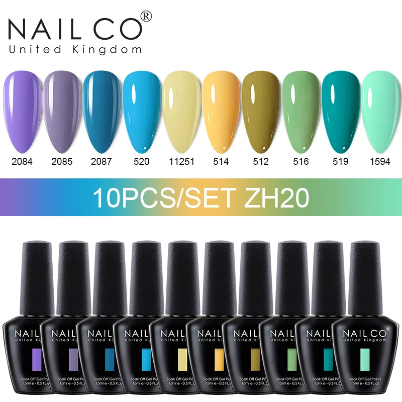 NAILCO Macaron Gel Nail Kit – 10PCS Jelly Colors for Soft, Glossy Manicures