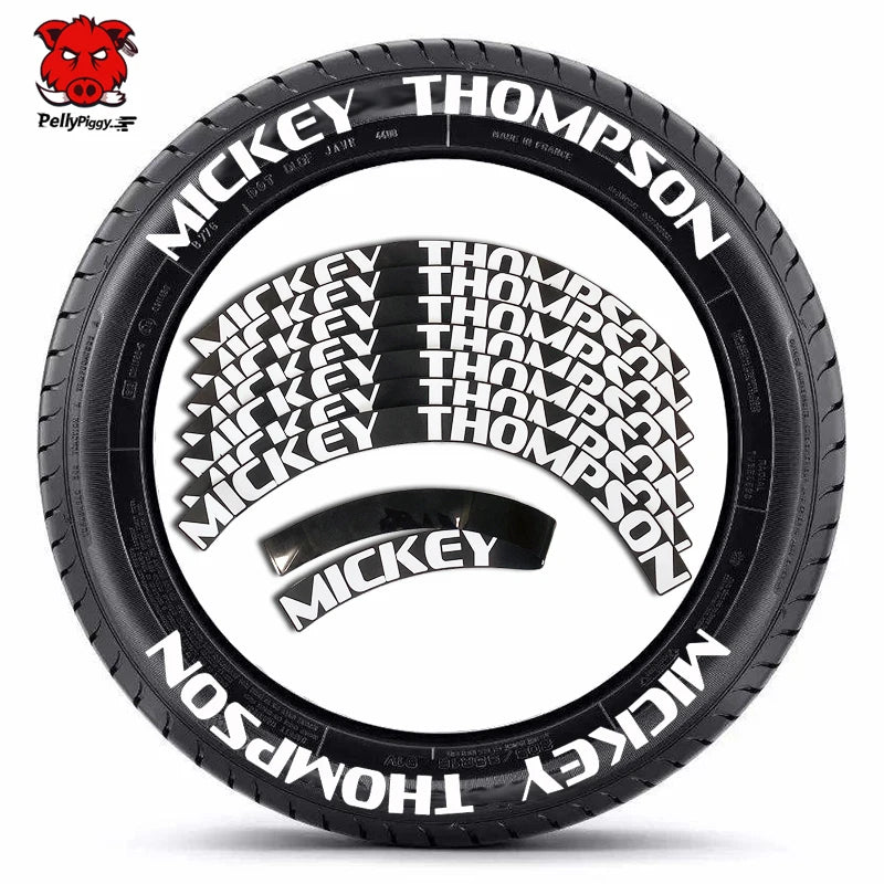 8pcs Car Tire Decals Car Tuning Universal 3D Permanent PVC Conjoined Letter Decals kit