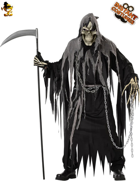 Halloween skeleton ghost cosplay costume adult horror death god costume cosplay robe costume cosplay fancy costume