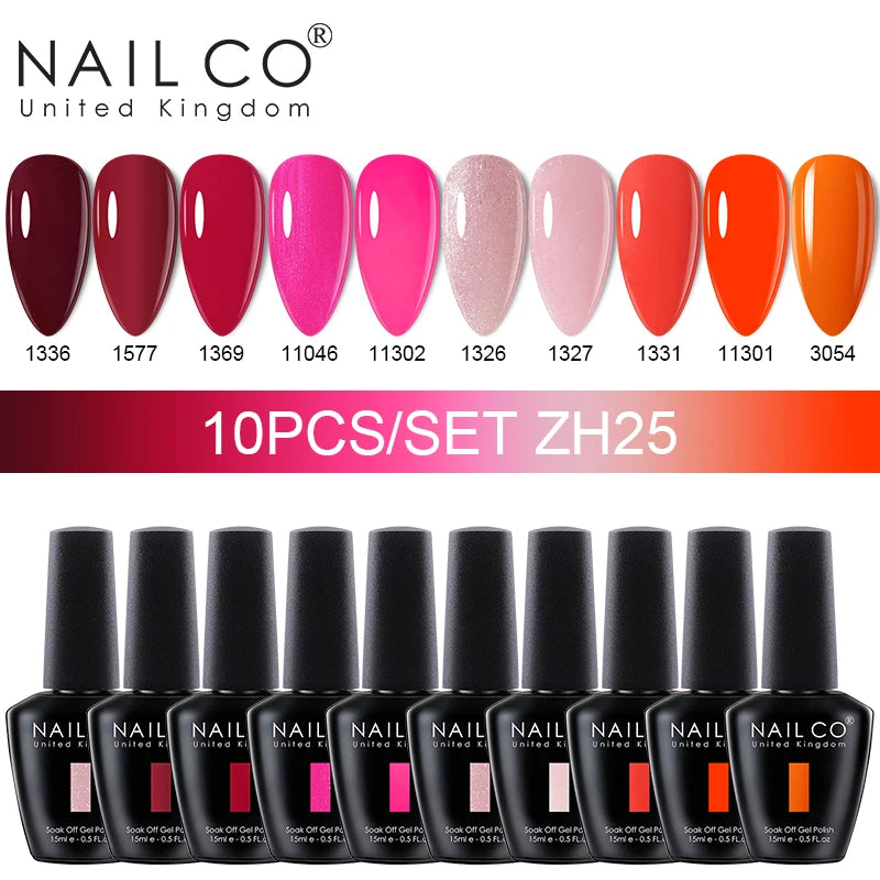 NAILCO Macaron Gel Nail Kit – 10PCS Jelly Colors for Soft, Glossy Manicures
