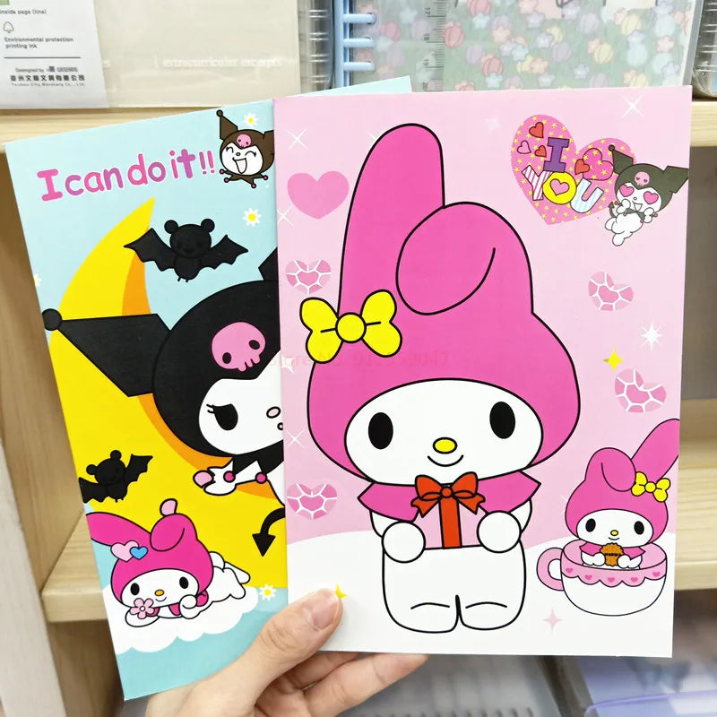 Sanrio Kawaii Notebook Set – 20pcs Hello Kitty, Kuromi, Cinnamoroll & Melody Daily/Weekly Planners for School