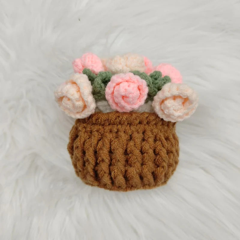 Crochet Flower Coaster Hand Knitted Coaster Rose Placemat Table Ornament Cup Pad Crochet Flower Cupmat Creative Coaster Gifts