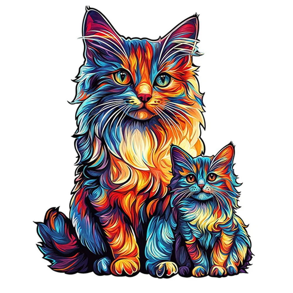 Wooden Animal Puzzle for Adults Kids Cat Wooden Jigsaw Irregular Dog Animal Wood Puzzles Exclusive Design Intelligent Jigsaws