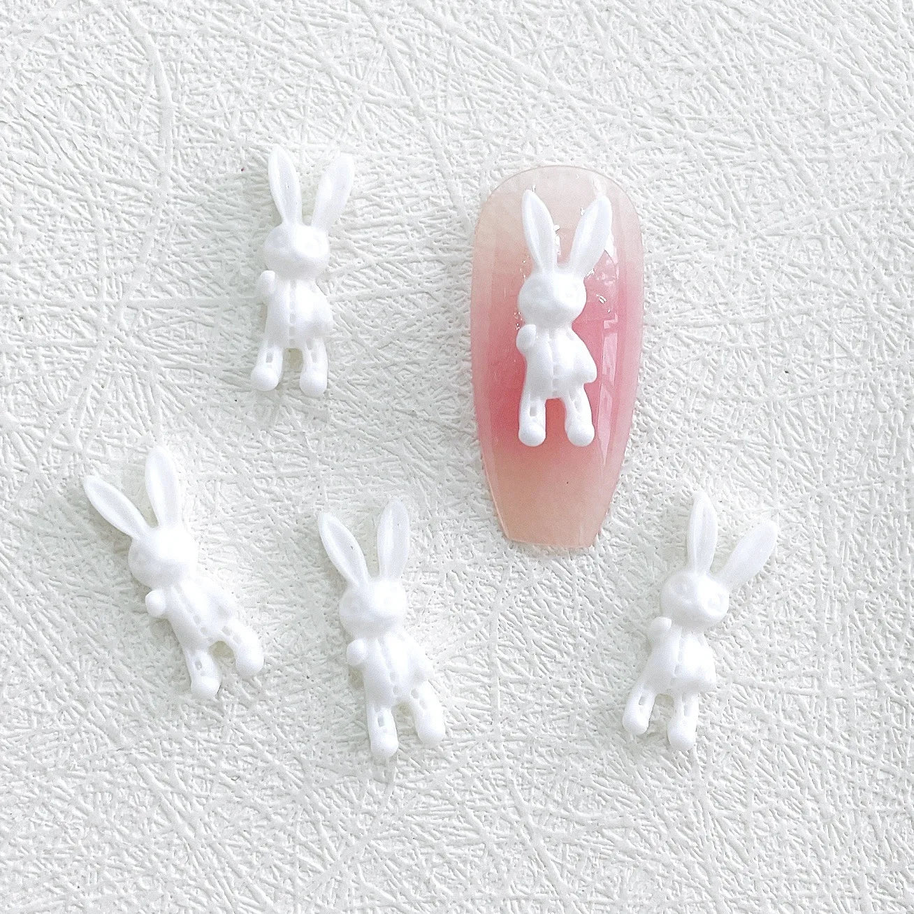 Kawaii Bunny Nail Charms – 60PCS 3D Acrylic Set for Creative Nail Art