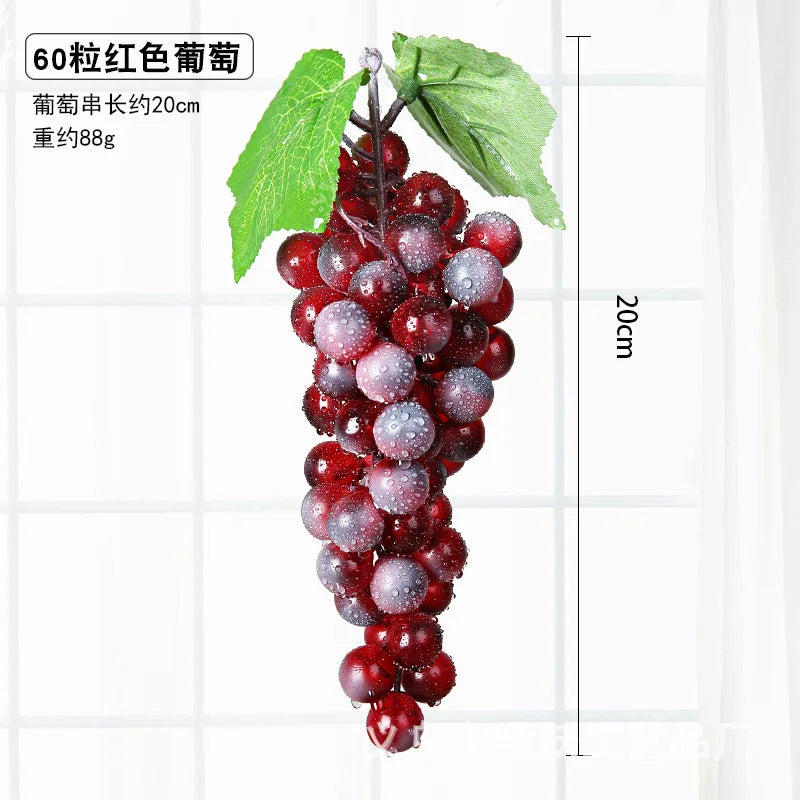 12/18/22/36/45/60/85/110 Heads Black Red Green Purple Hanging Artificial Grapes Photography Props Decoration Fake Fruits