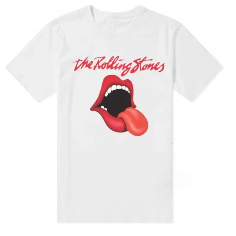 2025 Summer European and American Rock Punk The Rolling Stones T-shirt Summer Cotton Round Neck Short Sleeve Fashion Men's Tee