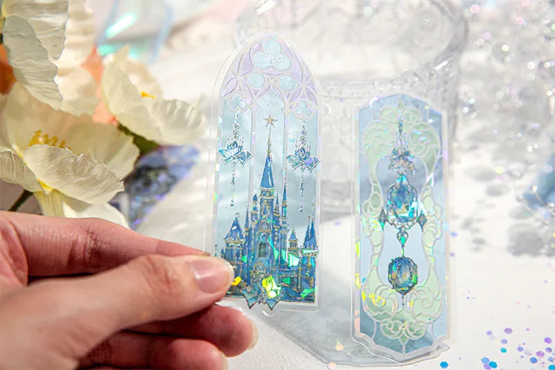 Fluorescent Dream Bookmark Set – 10pcs Kawaii PVC Page Markers & Message Cards for Stationery Lovers