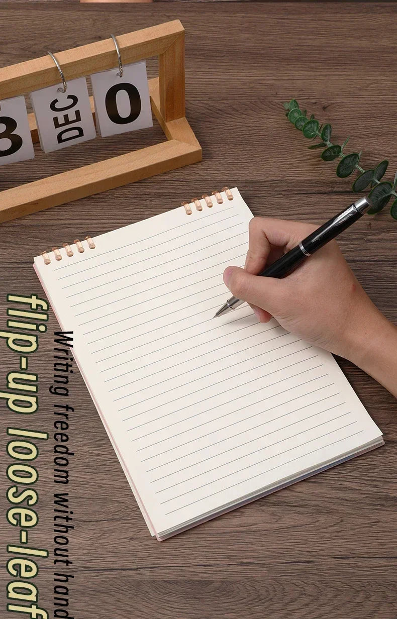 A5 Spiral Notebook – 60 Thick Lined Sheets with Loose-Leaf Binding for School, Study & Office Supplies