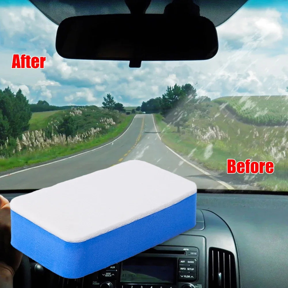 Car Oil Film Cleaning Sponge Wiper Crystal Plating Polishing Sponge Brush Car Windshield Glass Wool Felt Brush Oil Removal Tools
