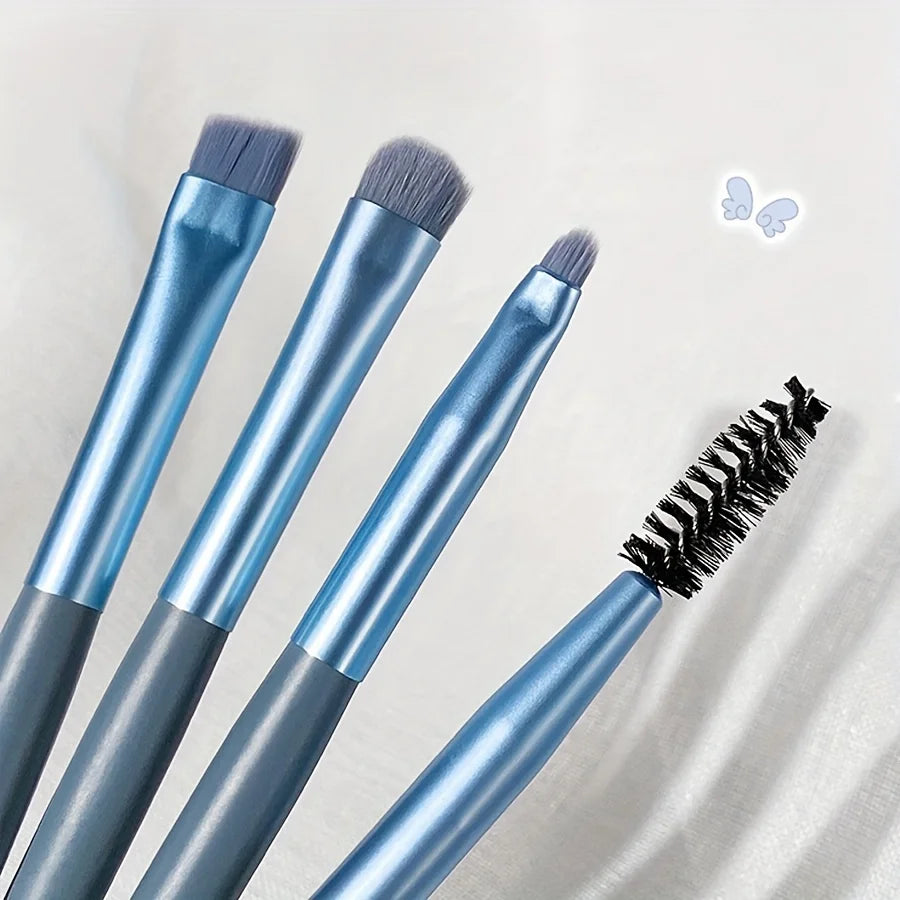 8Pcs Soft Bristle Makeup Brush Set - Portable Beginner-Friendly Tools for Eyeshadow/Blush/Lip/Lash Comb-Handled Travel Gift Set