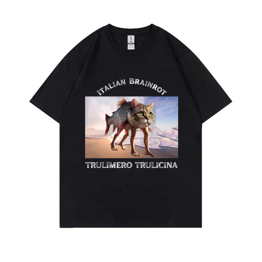 Italian Brainrot Funny Meme T-shirt Tralalero Tralala Tung Tung Tung Sahur Brr Brr Patapim Bombardiro Crocodilo Graphic T Shirts
