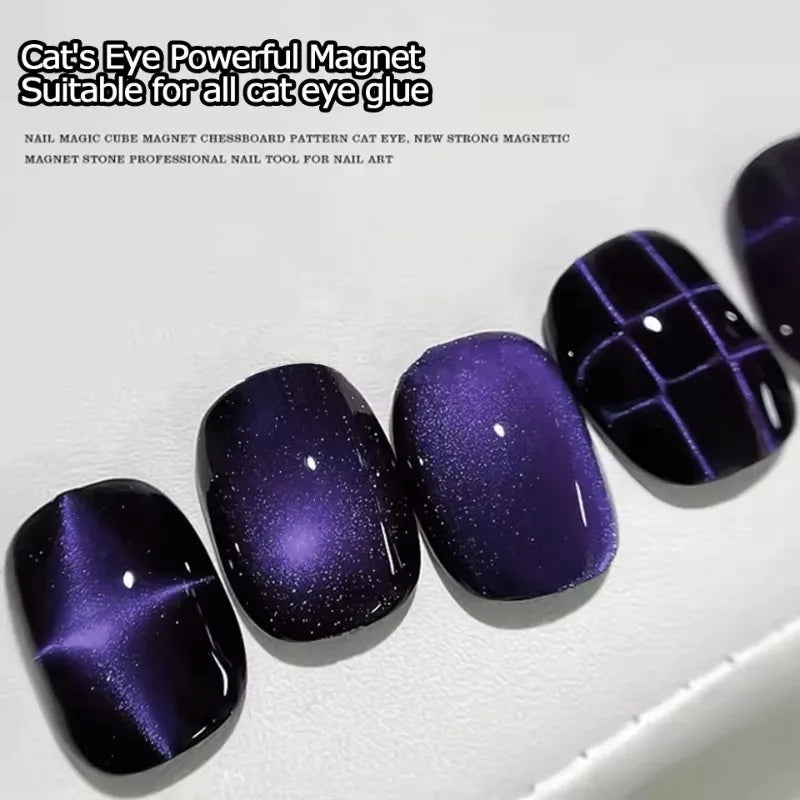 27PCS Nail Art Magnet Kit – Cube, Chessboard & Starlight Tools for Cat Eye Gel Polish Effects