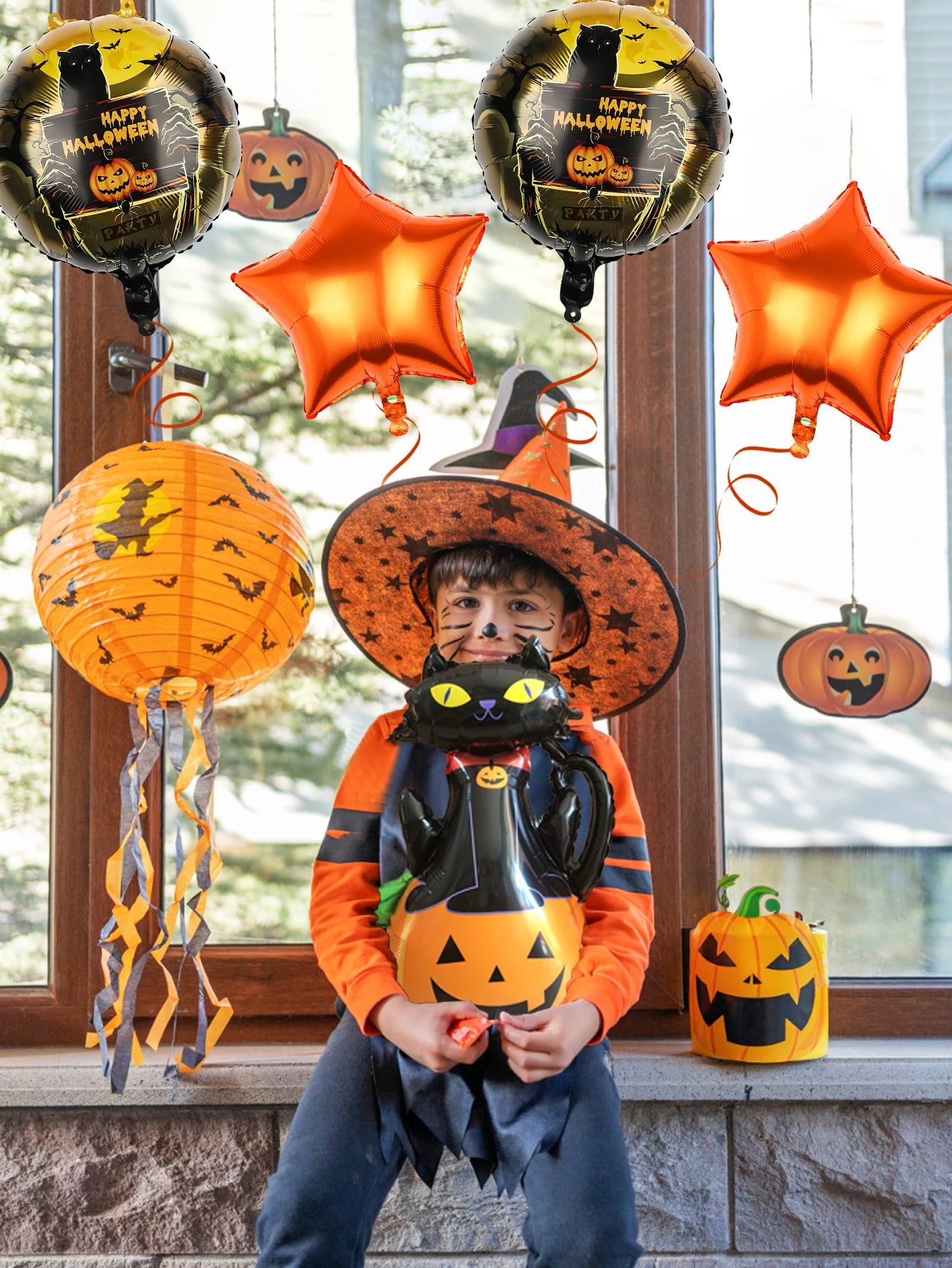 Halloween set, suitable for Halloween theme party decoration, horror theme activities, trick or treat festival atmosphere layout