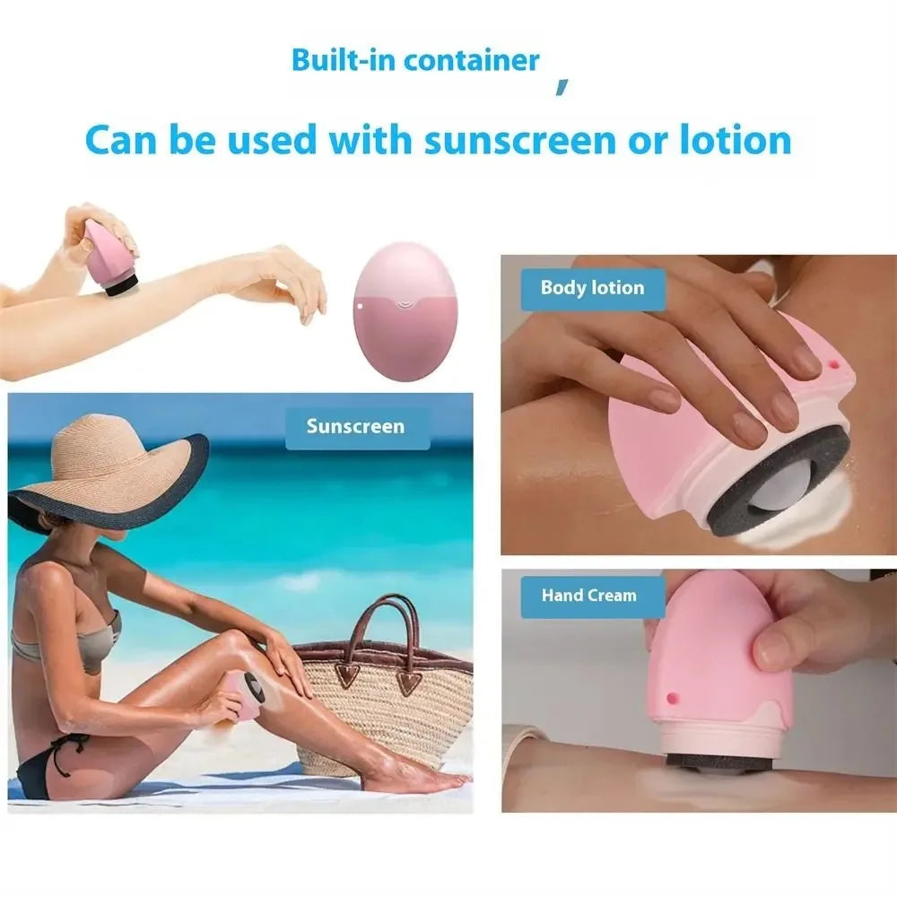 Silicone Suncream Roller Applicator Refillable Oval Isolation Lotion Cream Bottles Stitching Color Sunscreen Lotion Applicator