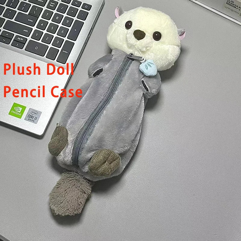 Sea Otter Plush Pencil Case – Cute High-Value Stationery Bag