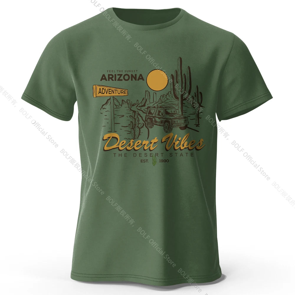 Desert Rally Retro 4x4 Printed Unisex Men Women T-Shirt Tees Tops 100% Cotton Dakar Race Graphic Dune Explorer