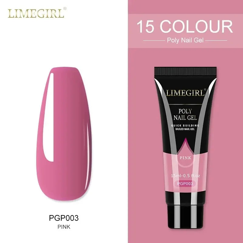 ColorPop Builder Gel – 15ml Poly Nail Extension Set with 24 UV-Cured Shades for DIY Nail Art