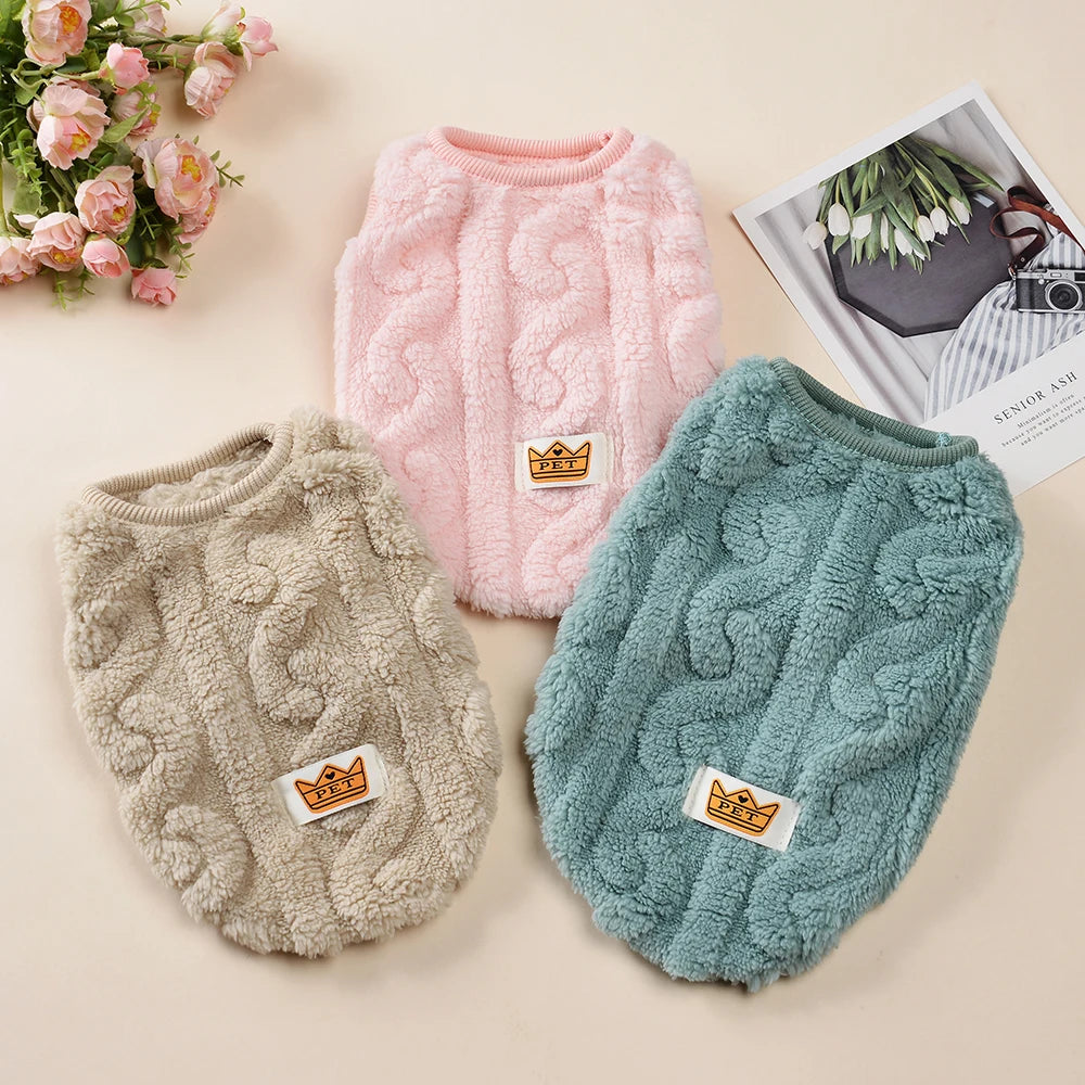 Autumn Winter Pet Cat Clothes Warm Fleece Sweatshirt Apparel For Small Medium Dogs Cats Costume Cozy Soft Kitten Puppy Clothing