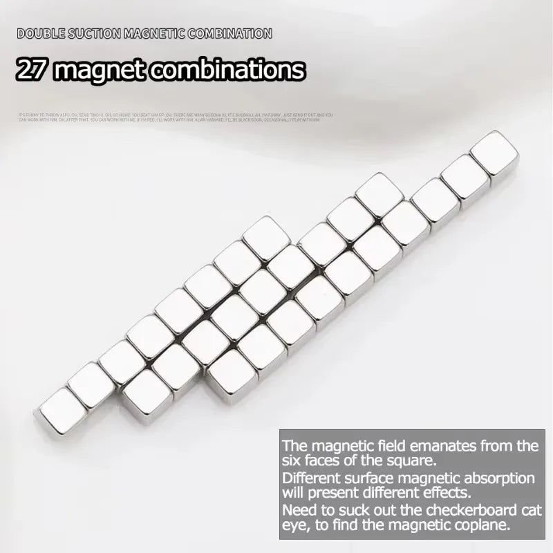 27PCS Nail Art Magnet Kit – Cube, Chessboard & Starlight Tools for Cat Eye Gel Polish Effects