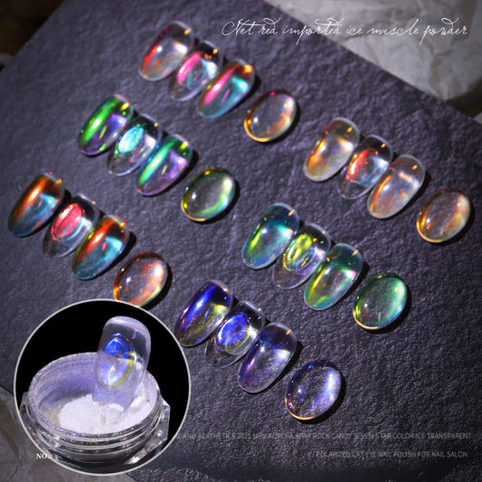 Misscheering Nail Art Glitter – Aurora Multicolor Powder for Manicure Magic