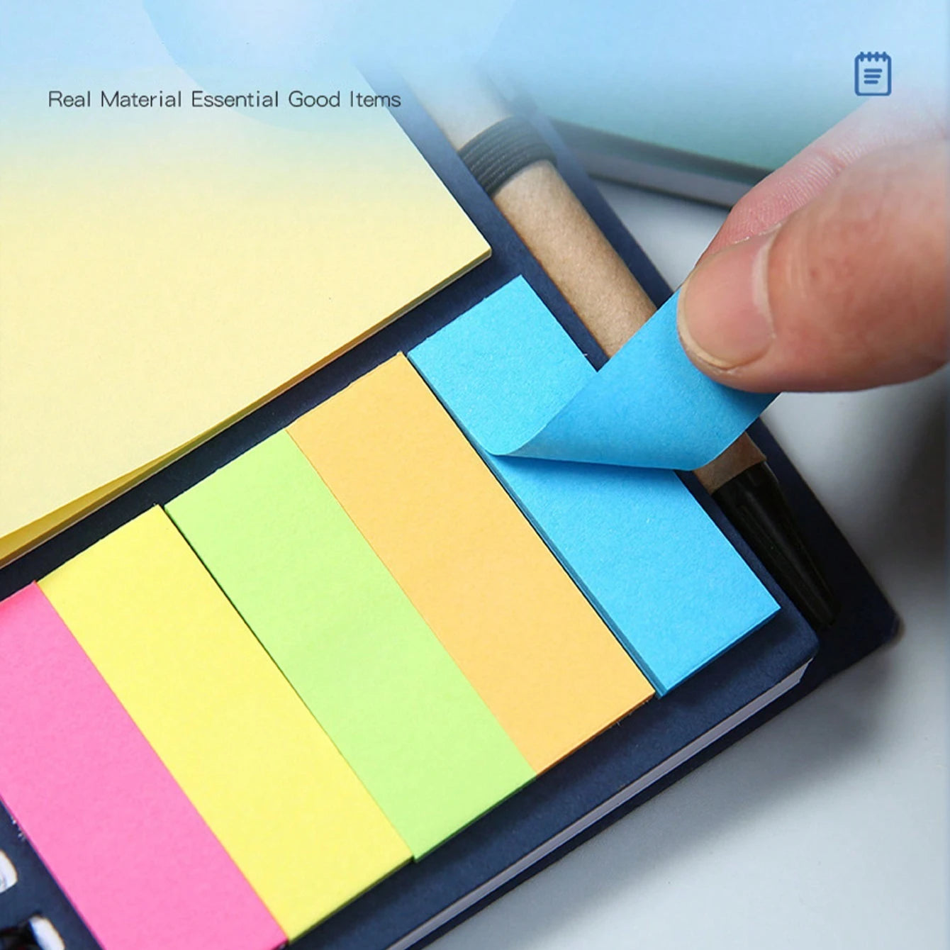 4-Pack Spiral Notebook Set-Pocket Notepad with Pen Loop,Sticky Notes&Index Tabs,4.1x5.3"Brown Paper Cover,Portable Lined Journal