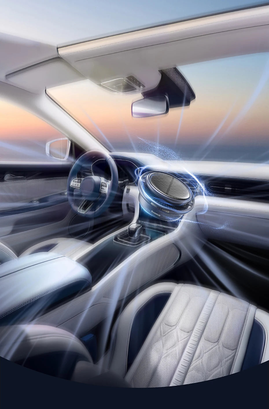 Baseus Solar Car Air Freshener Auto Flavoring Ornament Perfume Decor Interior Car Accessories Rotating Aromatherapy Oil Diffuser