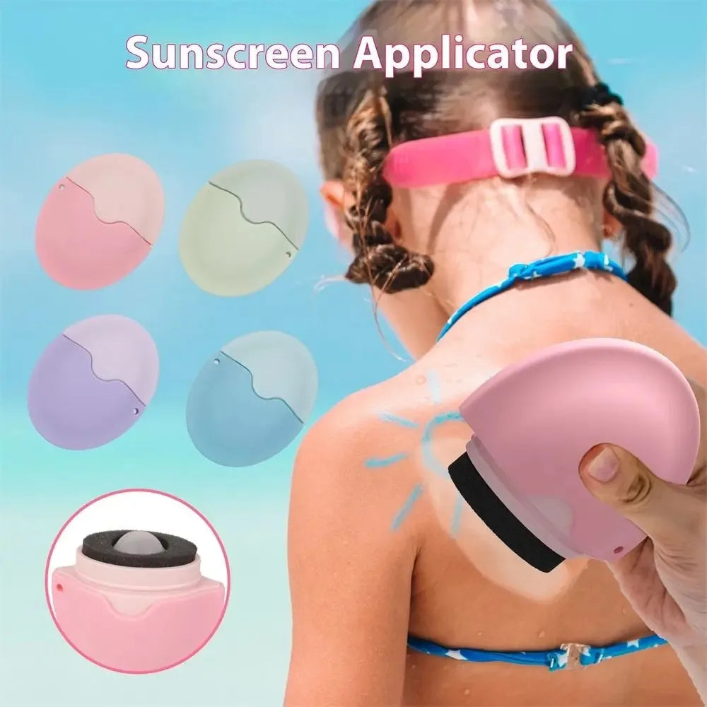 Silicone Suncream Roller Applicator Refillable Oval Isolation Lotion Cream Bottles Stitching Color Sunscreen Lotion Applicator