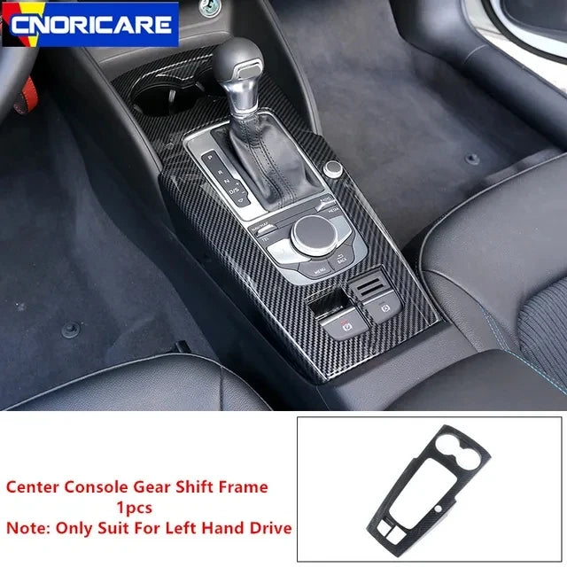 Carbon Fiber Car Styling Central Armrest Storage Box Panel Cover Trim for Audi A3 8V S3 RS3 2014 2015 2016 2017 2018 Accessories