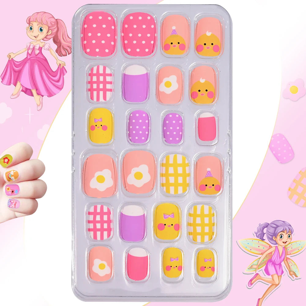 Magical Nail Party – 120PCS Cute Cartoon Nails for Girls with Colorful Festival Vibes