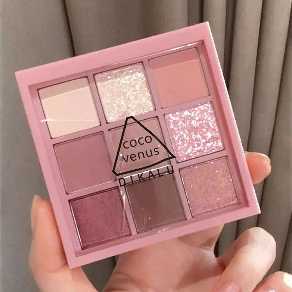 DIKALU Transparent Acrylic Eyeshadow Tray Pearl Matte Waterproof Is Not Easy To Faint Earth Color Nine Grid Eyeshadow