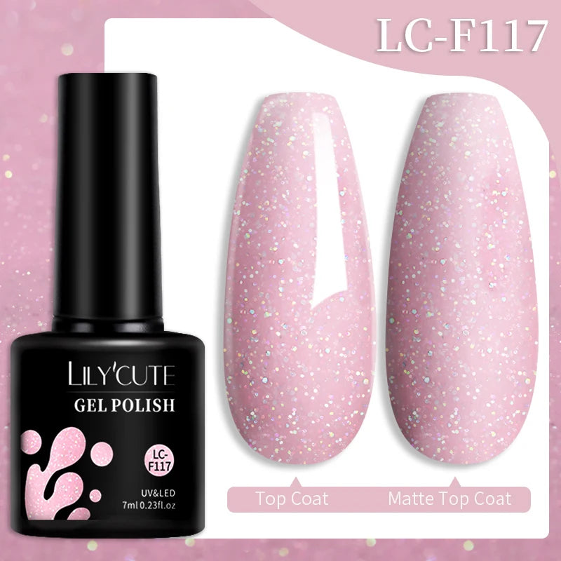LILYCUTE Color Explosion – 184 Shades of Long-Lasting Gel Polish with Red Glitter Magic