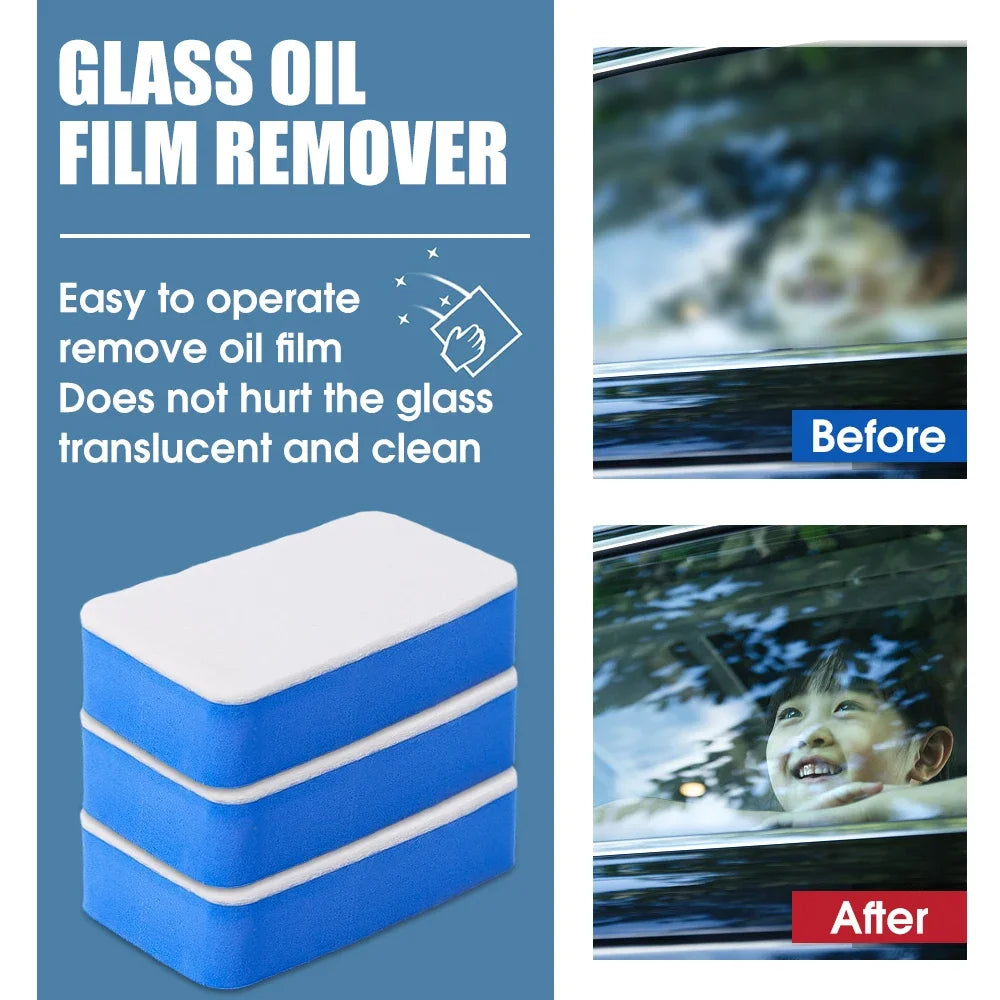 Car Oil Film Cleaning Sponge Wiper Crystal Plating Polishing Sponge Brush Car Windshield Glass Wool Felt Brush Oil Removal Tools