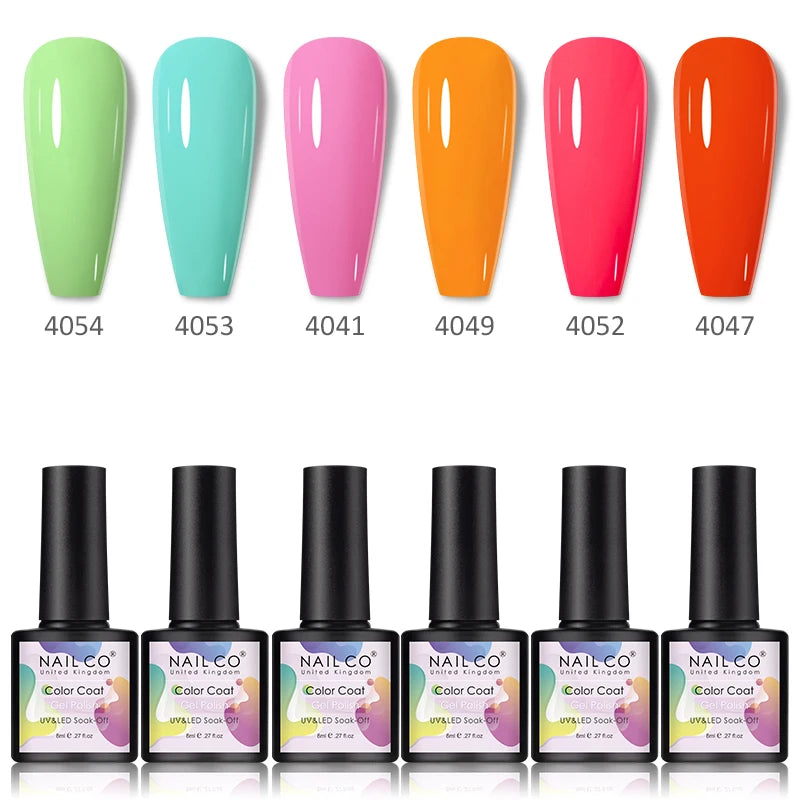 NAILCO Nail Art Dream Set – 6pcs Gel Lacquer for Bold, Glossy Looks